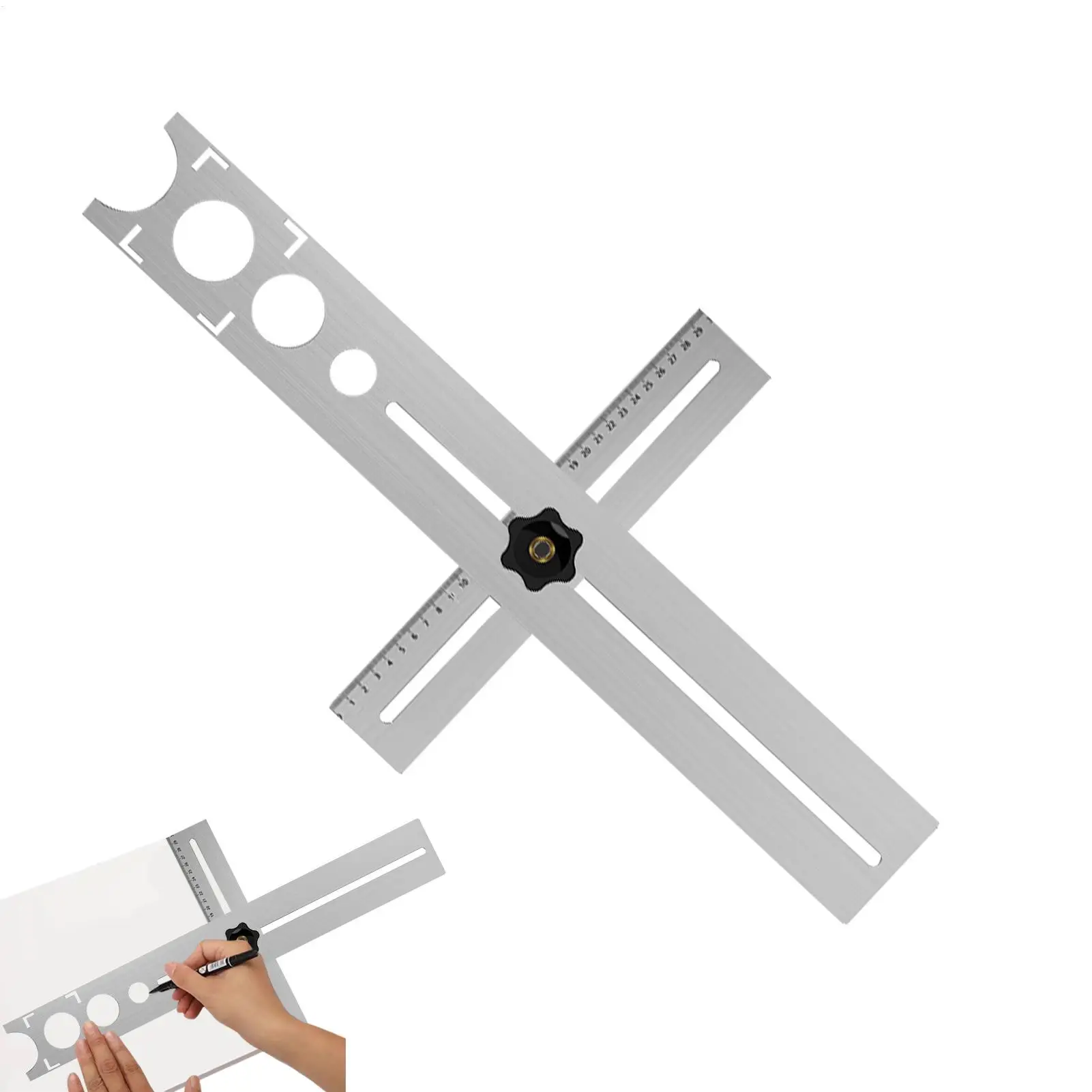 Fliesenloch-Lokalisierungsgerät, Stanzwerkzeug für Marmor, Messbereich 300 mm, Präzisionsschablone 25 mm/40 mm/45 mm/55 mm/60 mm für Wandsteckdosen Image