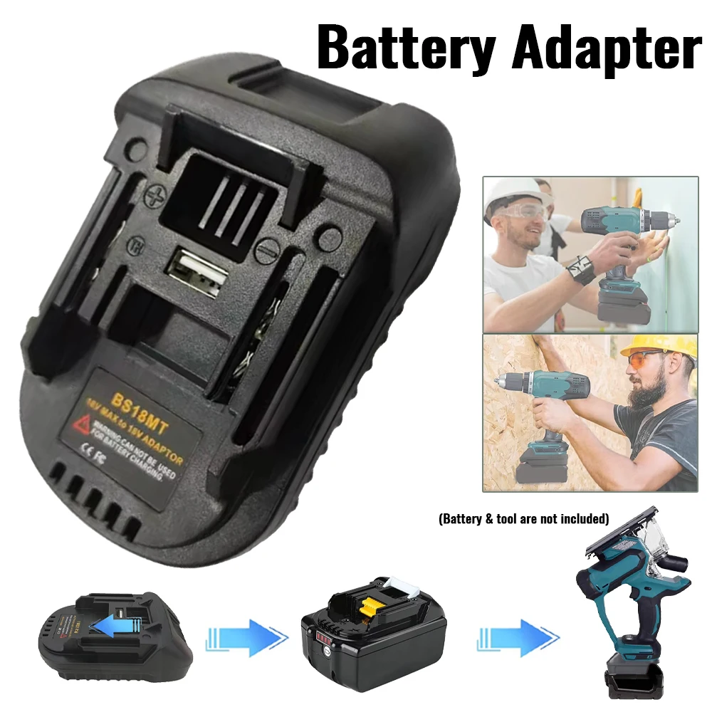 BS18MT Batterieadapter-Konverter, kompatibel mit BOSCH 18V BL1860 Lithium-Batterien für Makita 18V BL1820/30 Werkzeuge Image