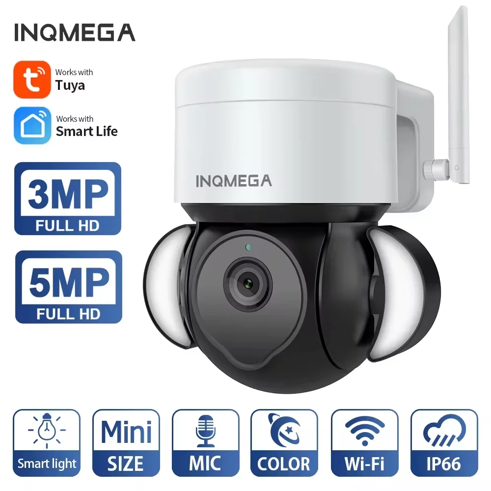 INQMEGA 5MP TUYA Kamera Smart Cloud Video Überwachung Kamera Outdoor WIFI Auto Tracking Google Home Alexa Kamera CCTV PTZ Cam Image