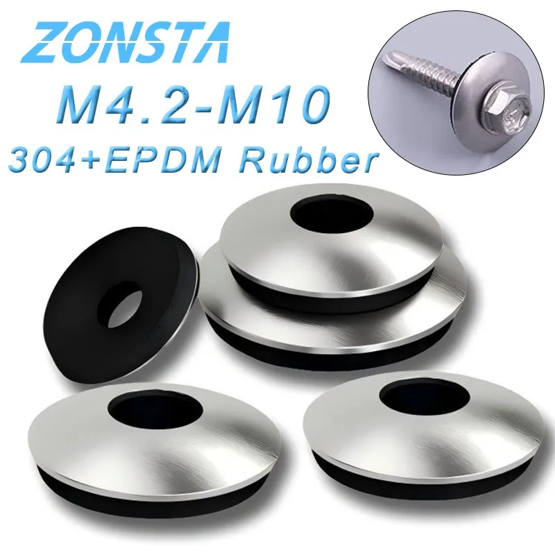 M4,2 M4,8 M5,5 M6,3 M8 M10 304 Edelstahl Dichtungsscheiben EPDM Gummi Wasserdicht Staubdicht Verbindung Dichtungen Rutschfeste Dichtung Image