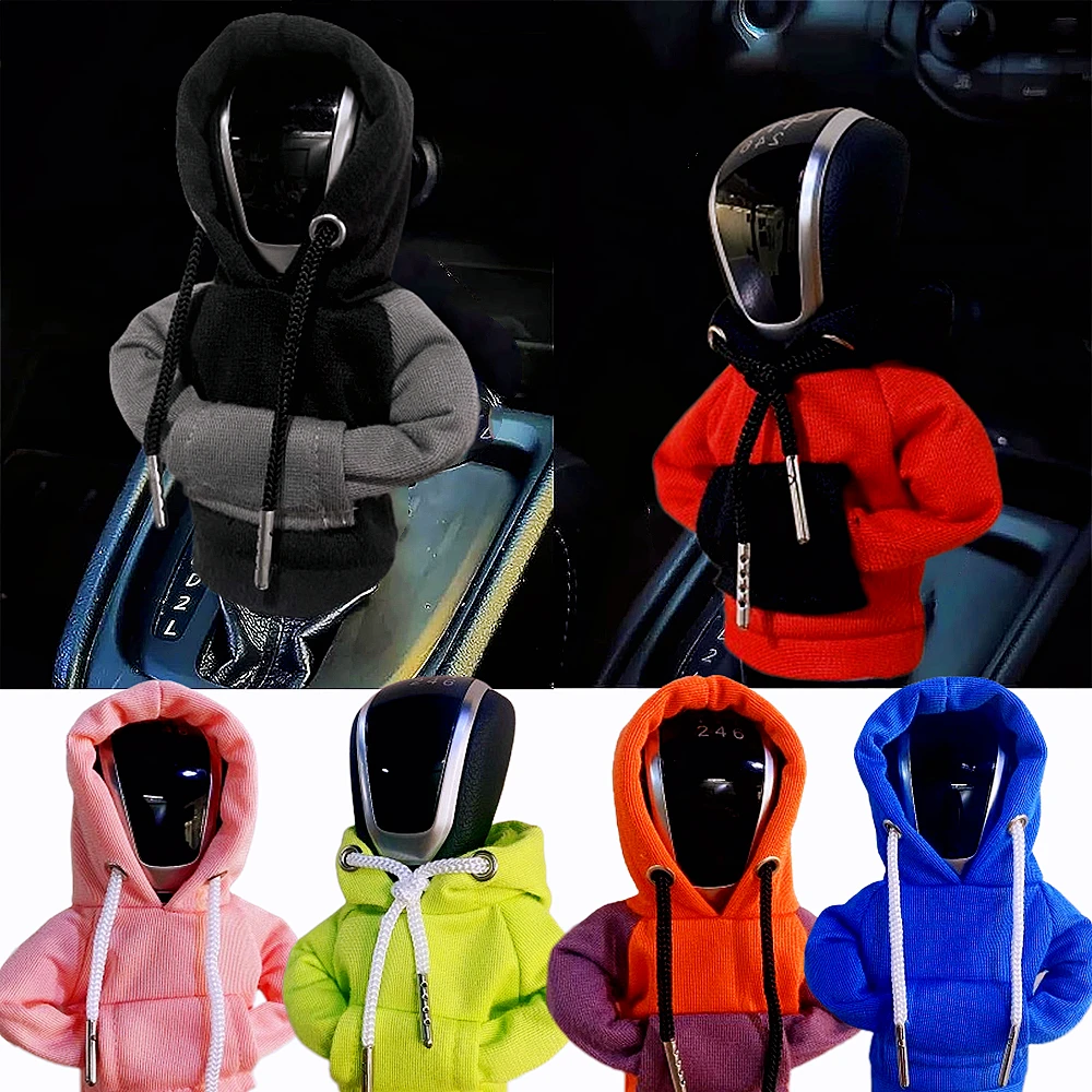 Universal Hoodie Auto Getriebe Auto Schalthebel Abdeckung Ändern Hebel Sweatshirt Schalthebel Abdeckung Hoodie Schaltknauf Pullover Auto Dekorationen Image
