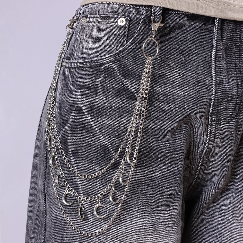 Punk-Metall-Taschenkette Hip-Hop Hipster Coole Hosenkette für Männer und Frauen Rock-and-Roll-Accessoire Taillenkette Schlüsselanhänger Image