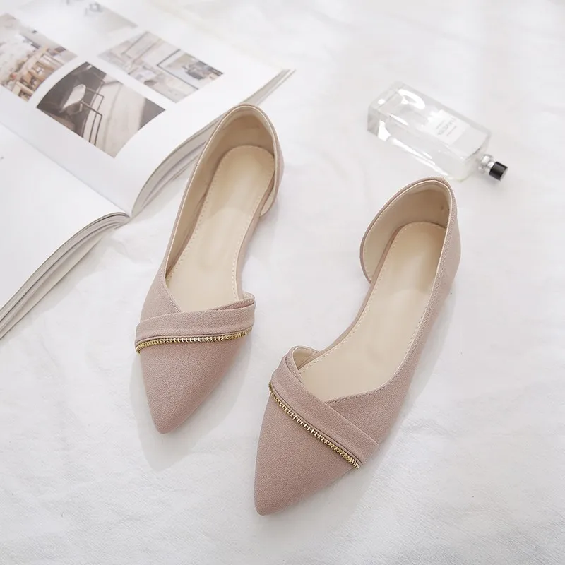 Frauen flache Seite leer einfarbig große Größe 43 44 45 46 Schuhe für Frauen spitze Zehe Basic alle passen Sommer Freizeit schuhe 32 33