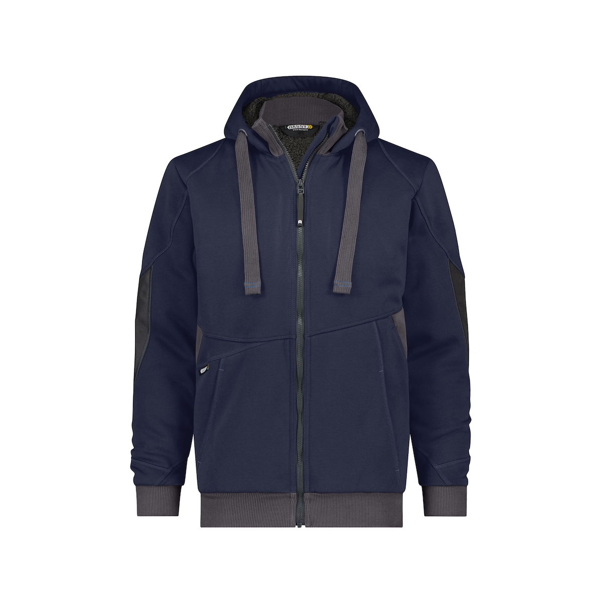DASSY® Pulse Sweatshirt-Jacke, D-FX Flex, Teddy-Futterstoff, Cordura® Ellenbogen, Firmenveredelung, Art. 300400 nachtblau/anthrazitgrau L Image