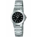 Casio LTP-1177A-1AEF Ladies Watch Quartz Analogue Black Dial Silver Steel Strap