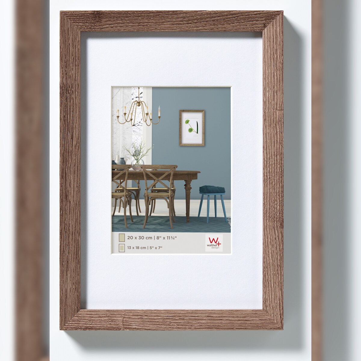 walther + design Fiorito Holz Bilderrahmen 10x15 cm, NUSSBAUM Image