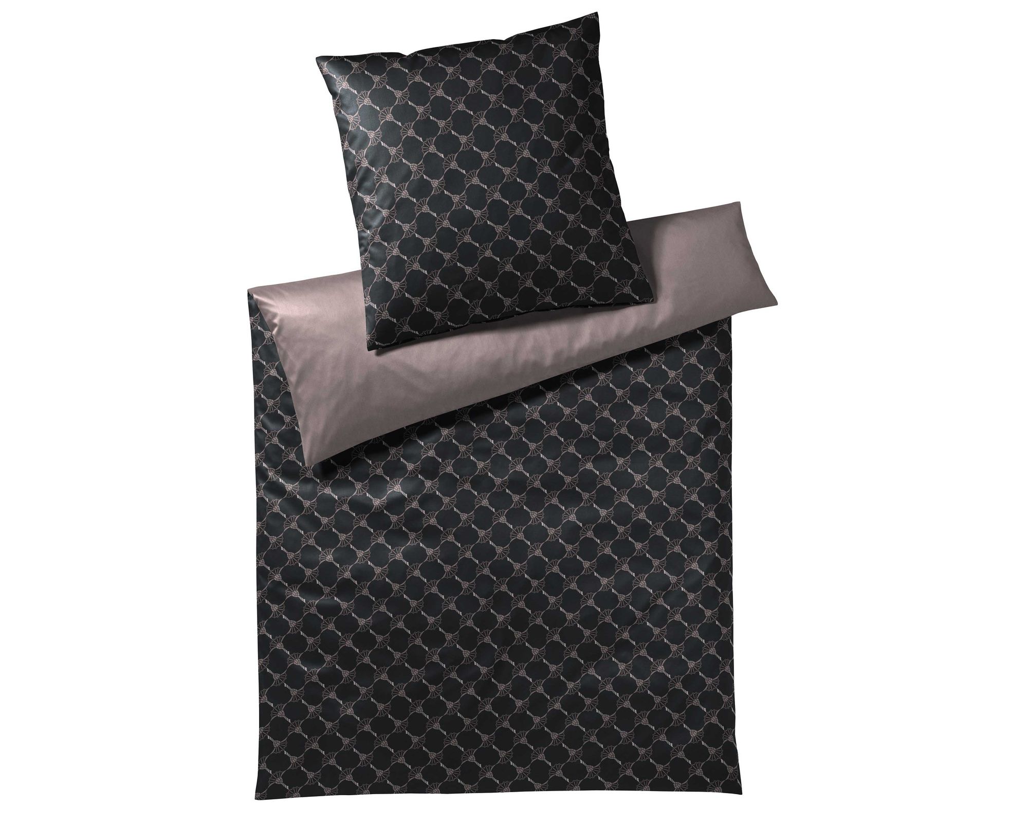 JOOP! »Cornflower Double« Shiny Black 4083-09 Bettwäsche / 200x220 cm / 2x 80x80 cm Image