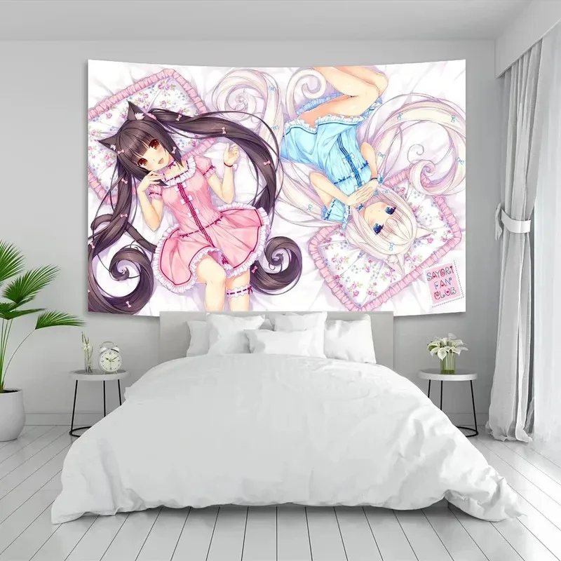 VIKAMA Vintage-Animation Anime-Wandteppich, Mädchenherz, Schlafzimmer, Nachttisch, Schlafsaal, Wanddekoration, Heimdekoration Image