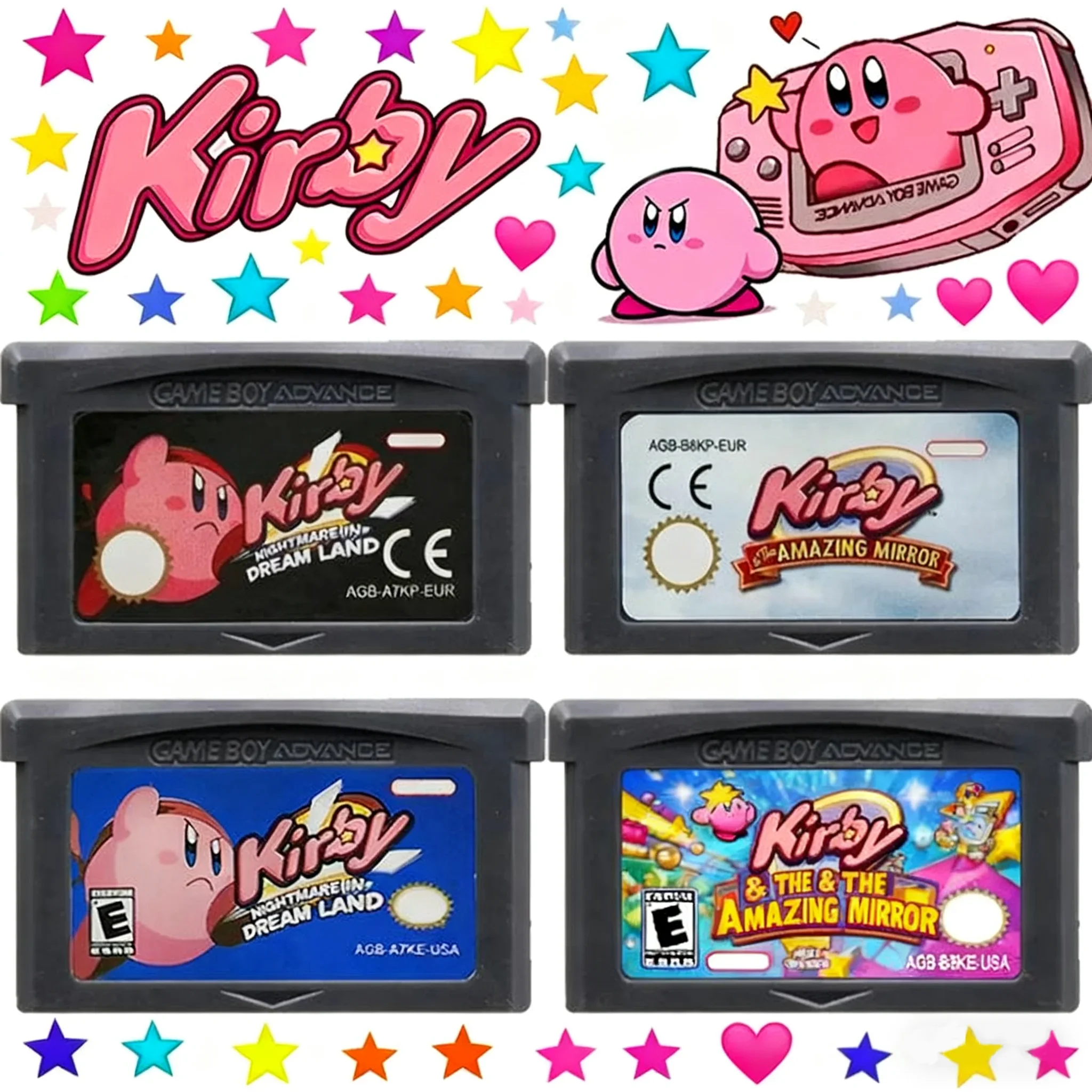 Neue GBA Kirby Spielkarten Patrone 32-Bit Videospielkonsolenkarte Amazing Mirror Nightmare in Dream Land für GBA NDS Image
