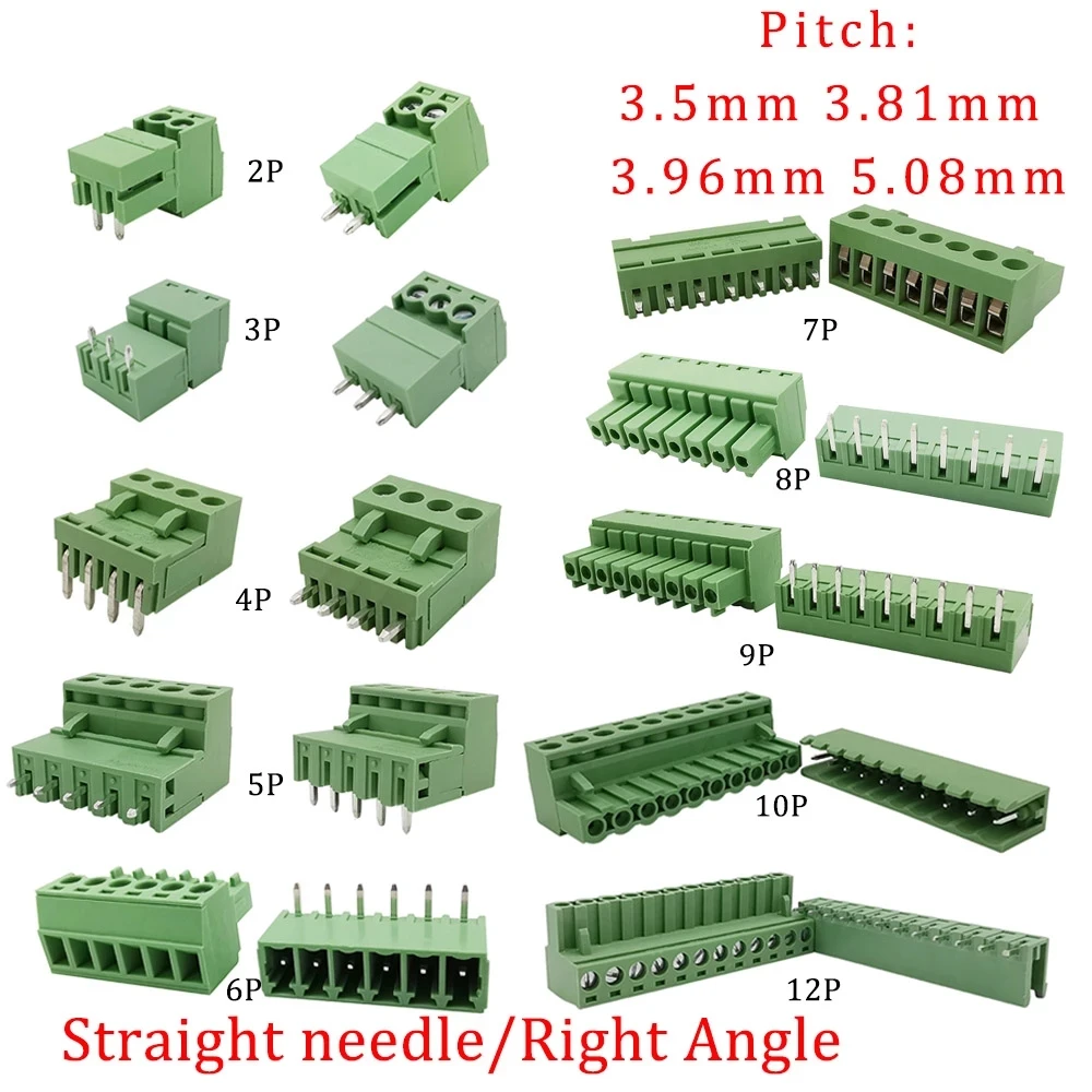5 paar KF2EDG 15EDG 3,5mm 3,81mm 3,96mm 5,08mm PCB Screw Terminal Block Stecker Buchse pin Header Draht Stecker 2-12Pin Image