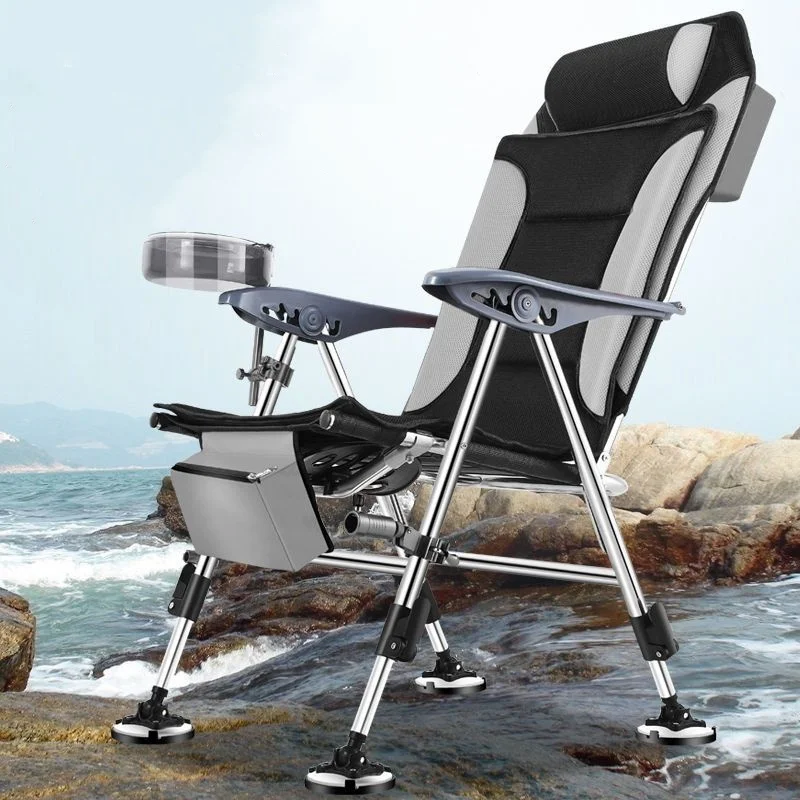 Outdoor Zusammenklappbarer Angelstuhl Strandstuhl Ausziehbarer Angelstuhl Tragbarer Campingstuhl Angelausrüstung