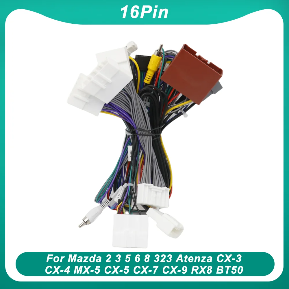 Für Mazda 2 3 5 6 8 323 Atenza CX-3 CX-4 MX-5 CX-5 CX-7 CX-9 RX8 BT50 AXELA ISAMU PREMACY 16Pin Auto Radio kabel canbus Kabelbaum Image