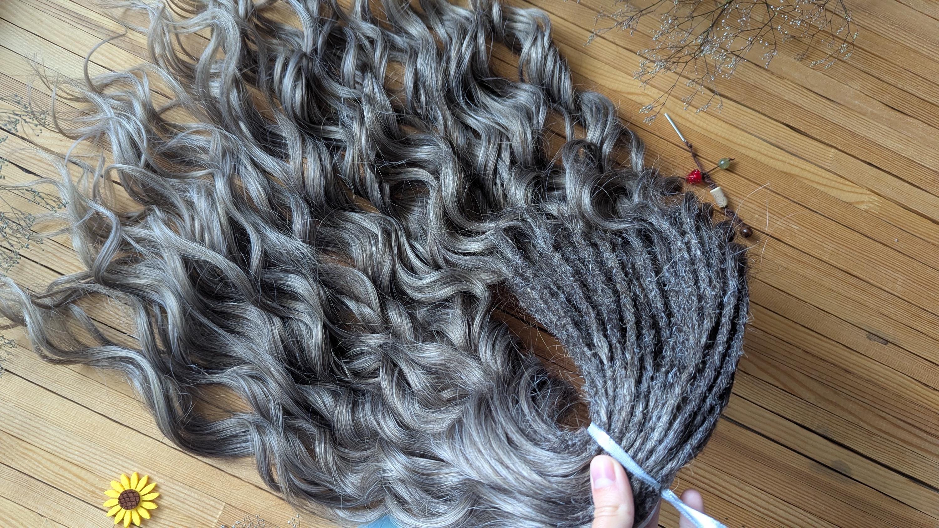 Dreadlocks biondi ricci, extension sintetiche all'uncinetto, dreadlocks Boho DE, dreadlocks ricci a doppia punta, onde biondo scuro, marrone sfumato