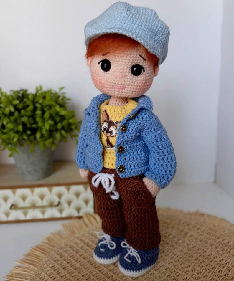 Schema per bambola all'uncinetto, schema per bambola amigurumi, schema per bambola bambino all'uncinetto, bambola amigurumi, bambola all'uncinetto in