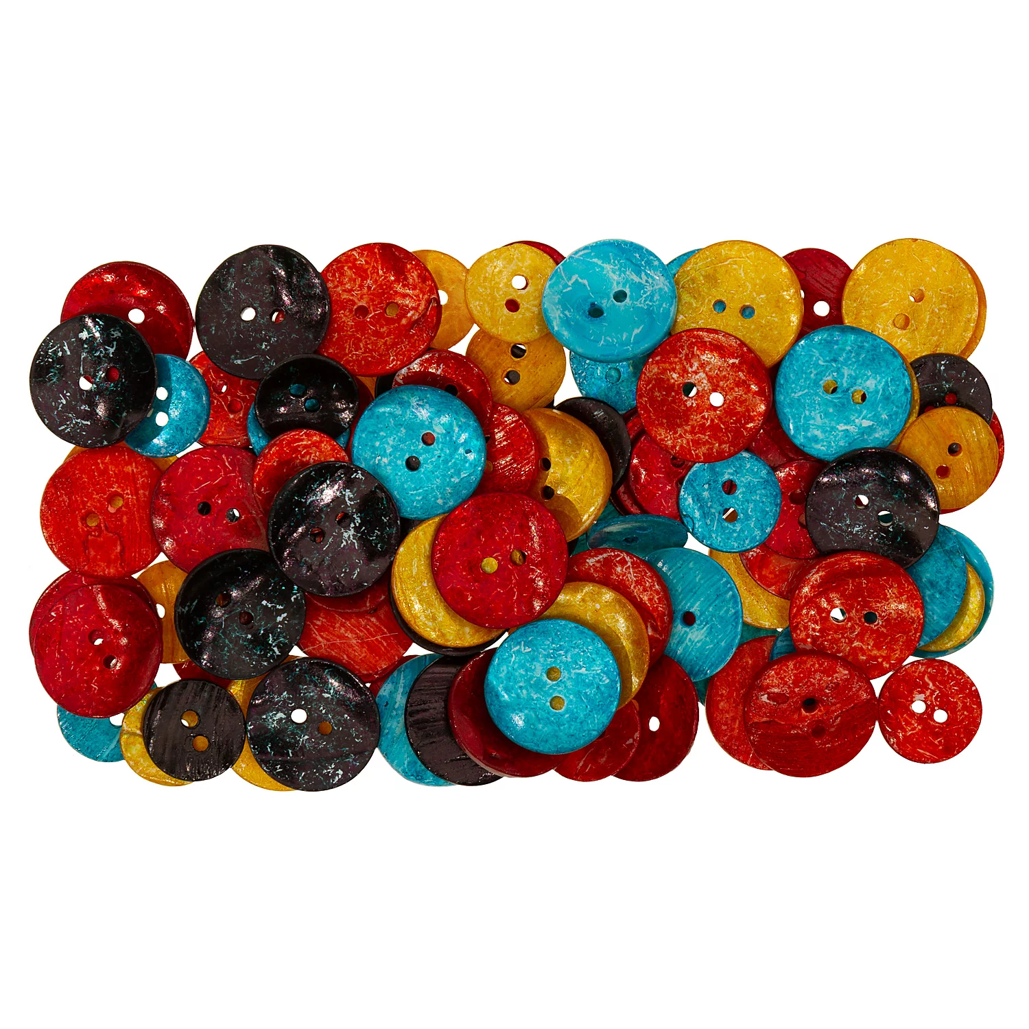 buttinette Perlmuttknöpfe modisch, rund, Größe: 15–20 mm Ø, 100 Stück