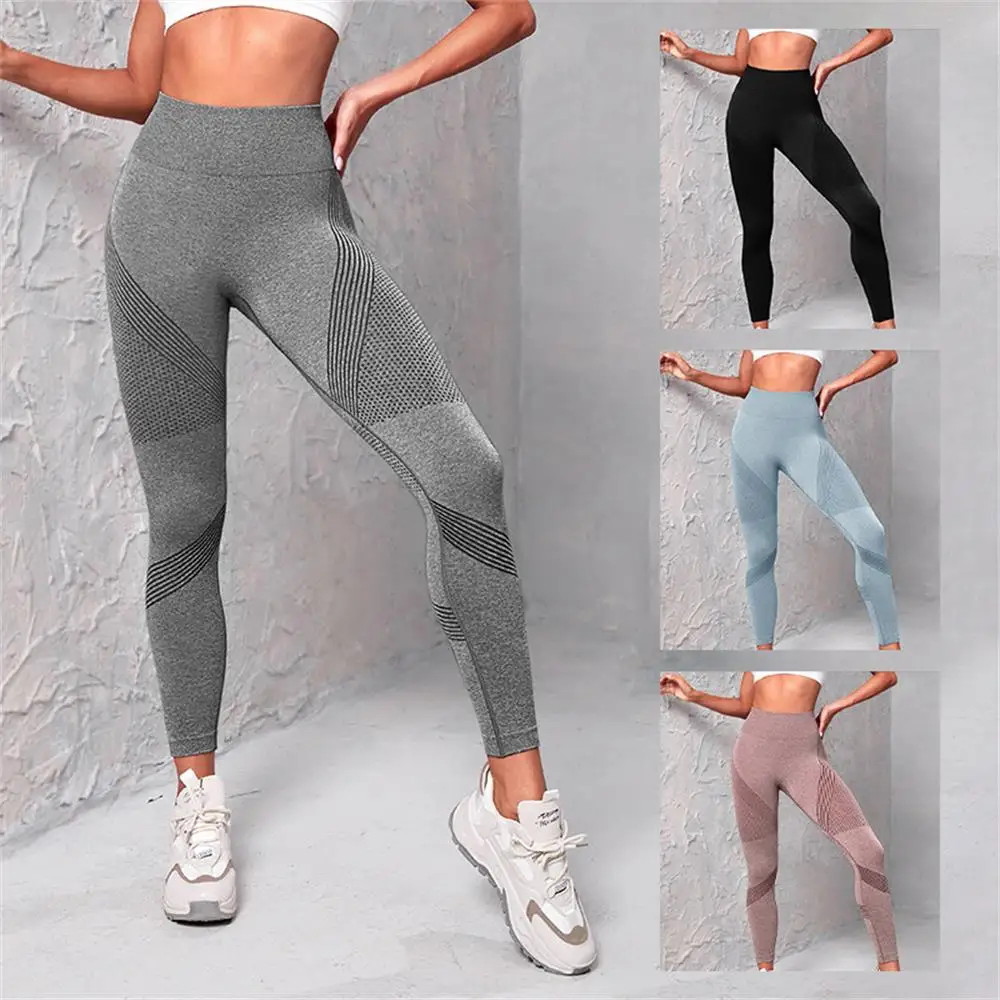 Vêtements de yoga tricotés, pantalon de sport sans couture rehausseur de fessiers, pantalon de fitness pour femme effet fessier galbé, pantalon de yoga sport moulant et respirant