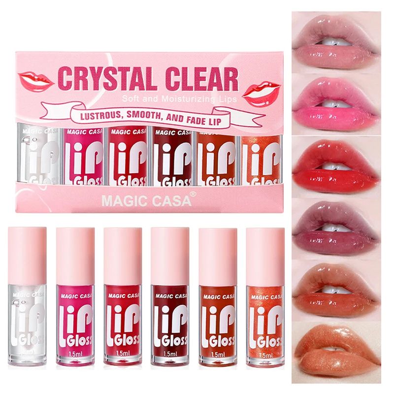 MAGIC CASA 6 Piece Jelly Lip Oil Set For Glossy Hydrated Lips 3 Set