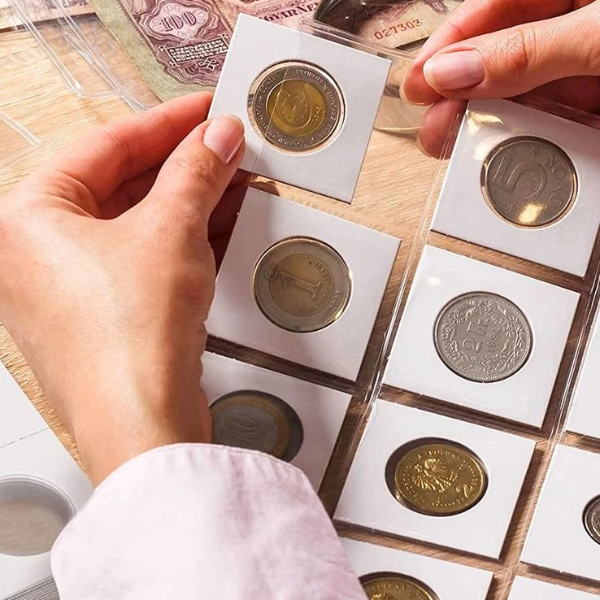 Coin Holder Paper Flips For Coin Collecting, Dust Free, Clear Mylar Windows, Cardboard Coin Storage Coin Holder Paper Flips For Coin Collecting, Dust Free, Clear Mylar Windows, Cardboard Coin Storage