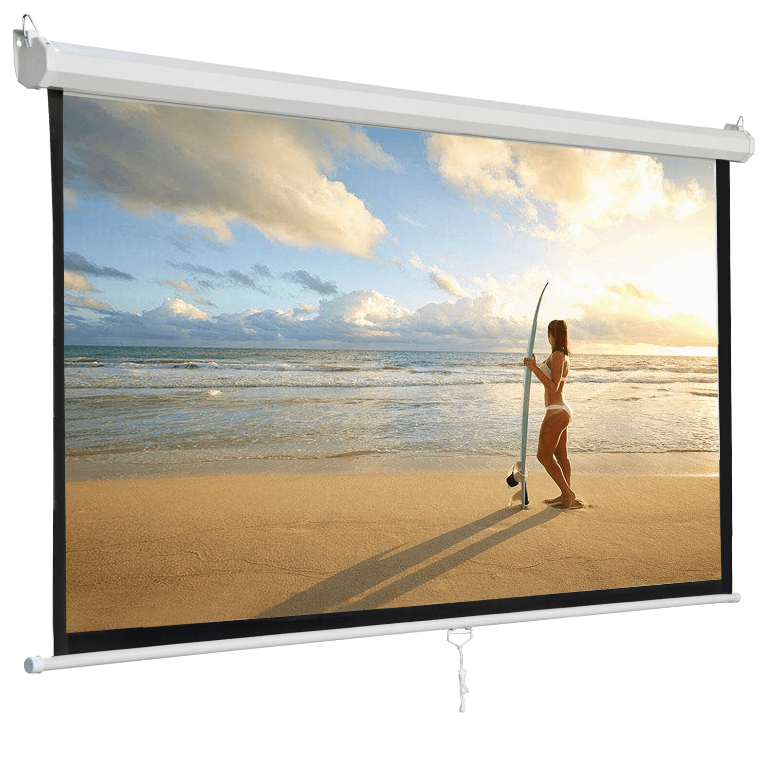 Manual Pull Down Projector Screen HD Format For Home & Office Use Manual Pull Down Projector Screen HD Format For Home & Office Use