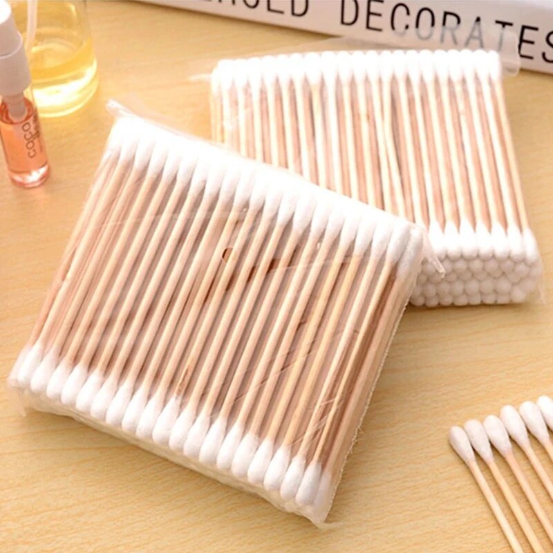 Natural Double Head Wood Cotton Swabs For Gentle Personal Care And Makeup Precision Natural Double Head Wood Cotton Swabs For Gentle Personal Care And Makeup Precision