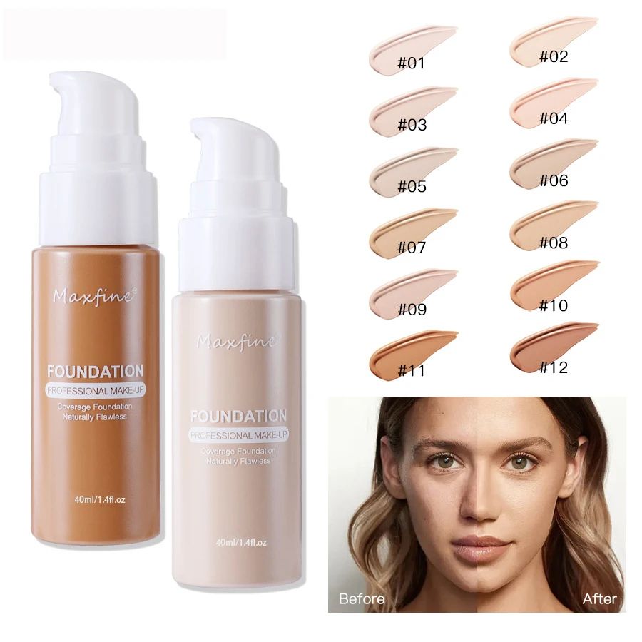 Flawless Waterproof Liquid Foundation Full Coverage Concealer Foundation Sweat Resistant Long Wear Makeup #09 Neutral Sand