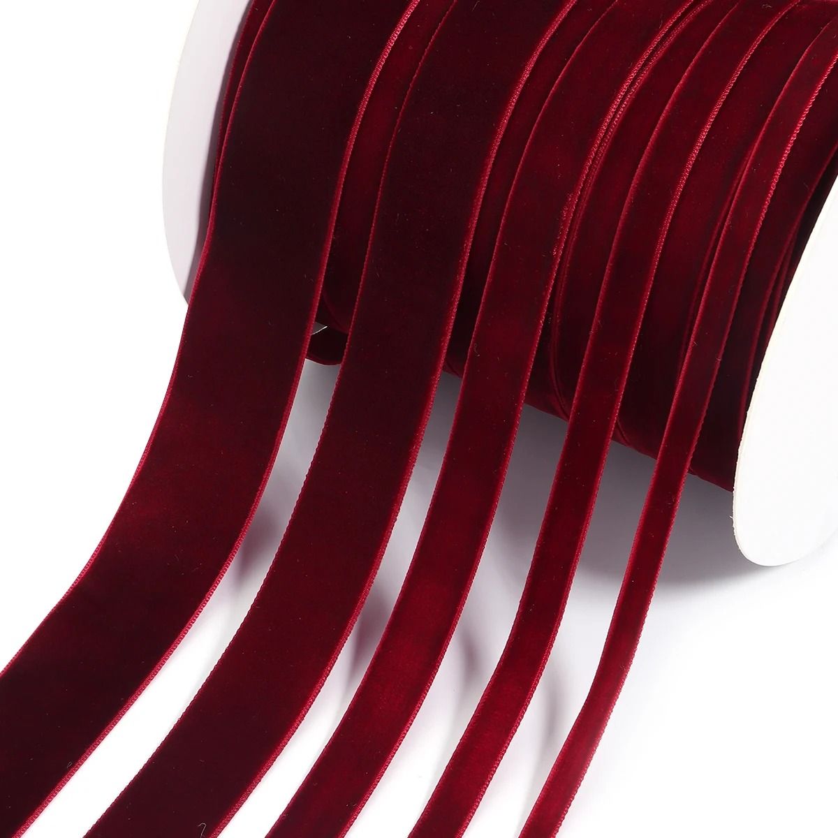 Professional Multi Width Velvet Ribbon | Premium 5 10 Yard Gift Packaging & Christmas Decor System wine Red 6 Mm 10 Yards