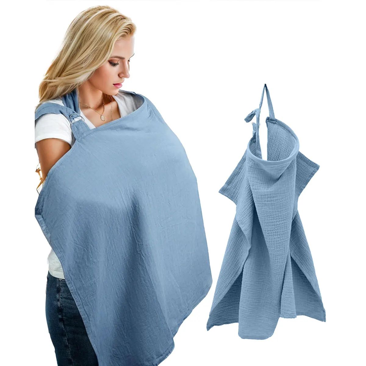 Breathable Nursing Cover & Multi Use Baby Privacy Shield gray