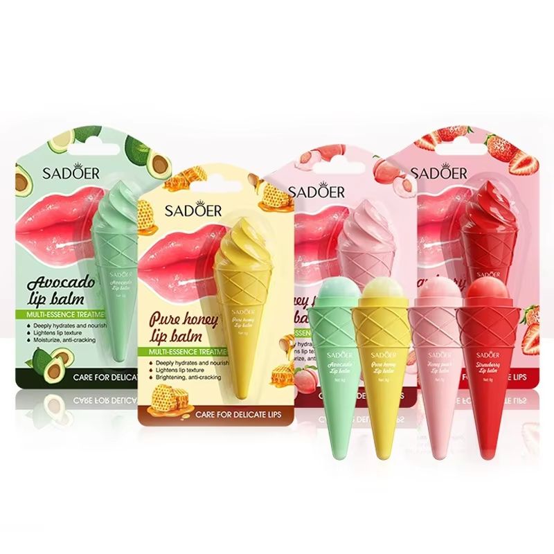 SADOER Moisturizing Lip Balm Hydrating Lip Plumper For Smooth Nourished Lips peach