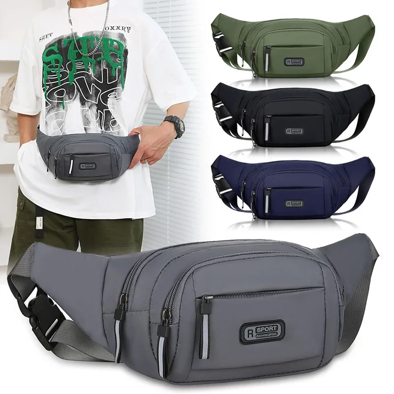 Mens Canvas Fanny Pack Ultra Thin Anti Theft Waistbag For Running Sports And Outdoor Activities black