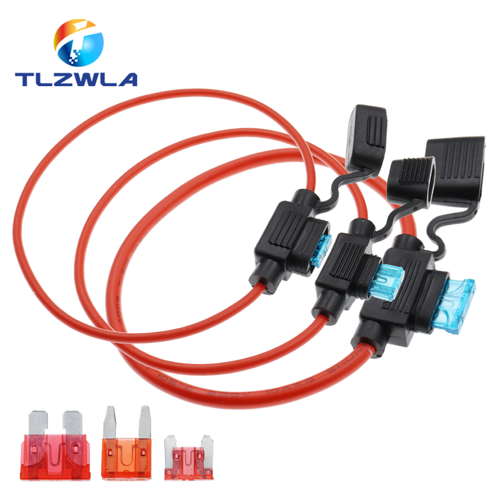Waterproof Mini Auto Fuse Holder With Car Blade Fuses standard 14awg 5a
