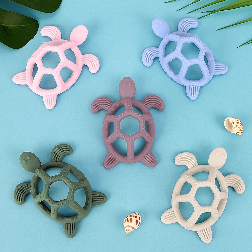 Silicone Turtle Baby Teether Food Grade Cartoon Animal Molar Toy e