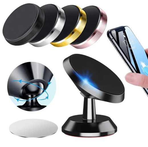 MagGrip Magnetic Car Phone Holder Dashboard Magnet Mount For Smartphones black Silver rotate
