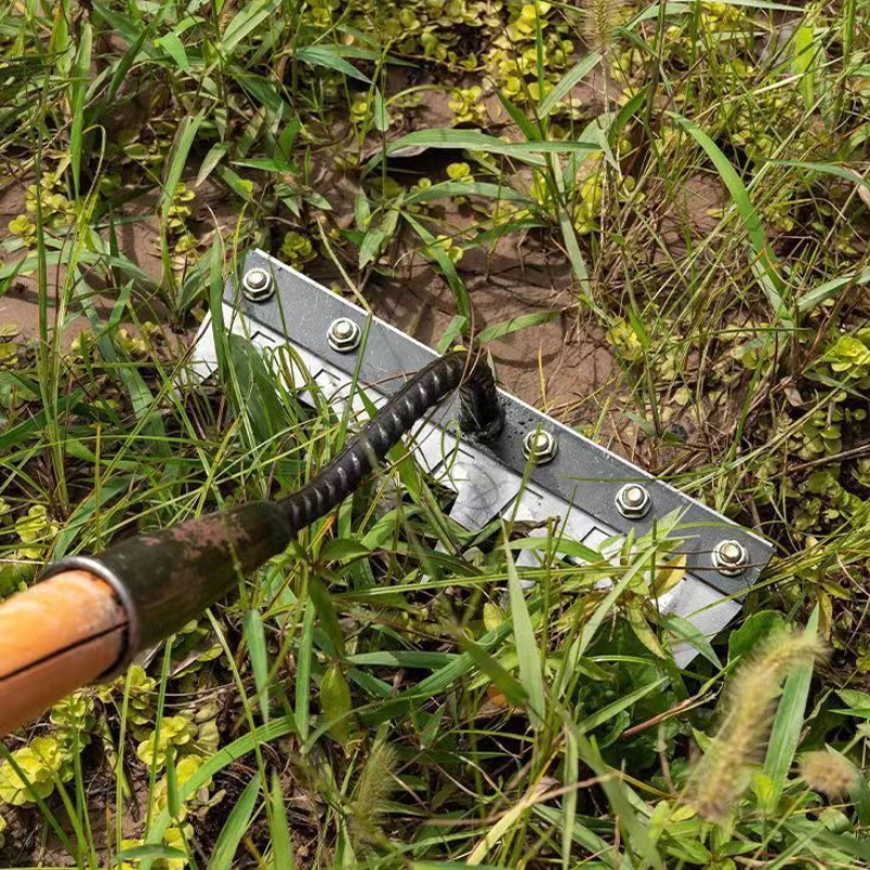 Heavy Duty Carbon Steel Garden Hand Rake For Efficient Weeding & Soil Scarifying 8 Teeth