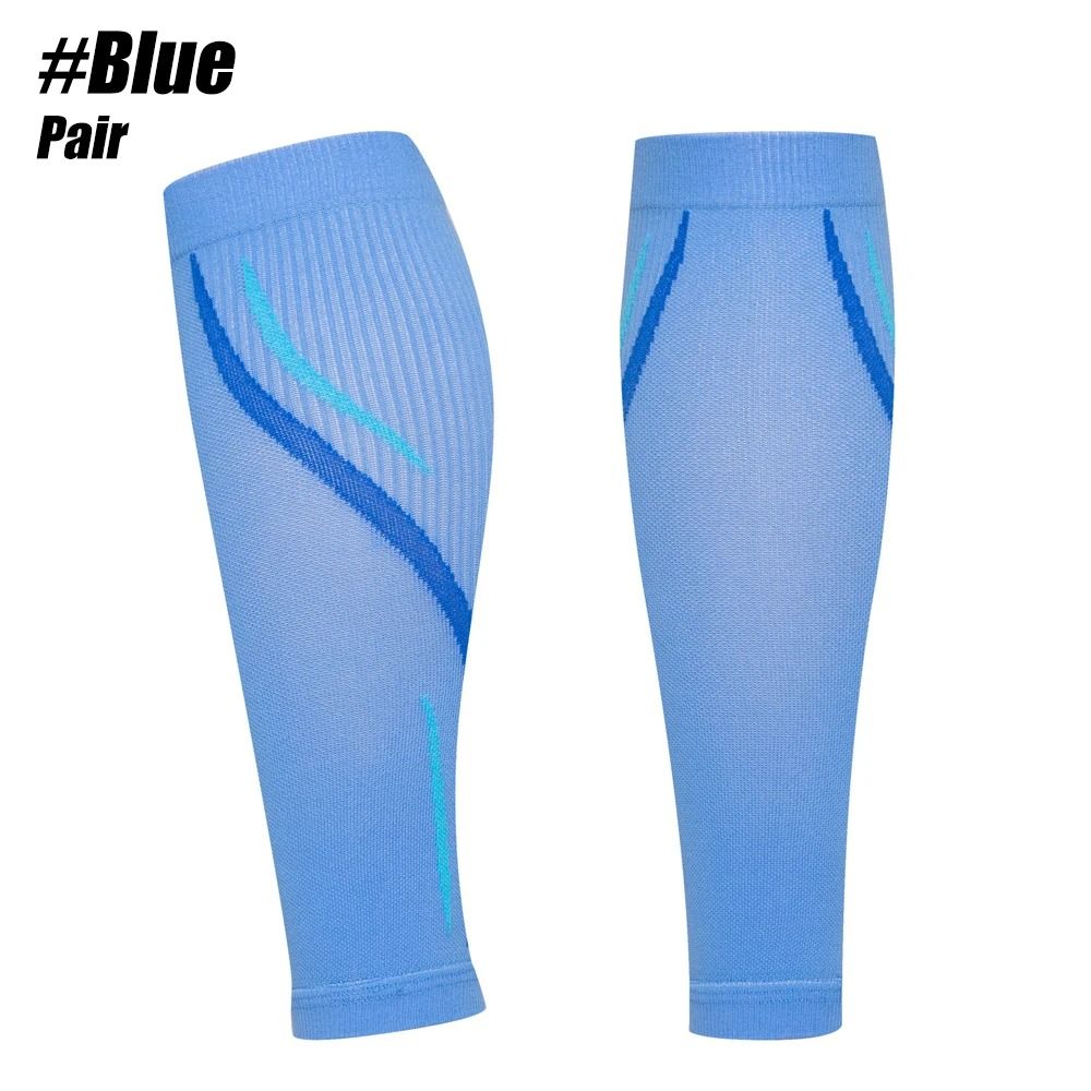 Professional Medical Grade Calf Compression Sleeves (Pair) blue s