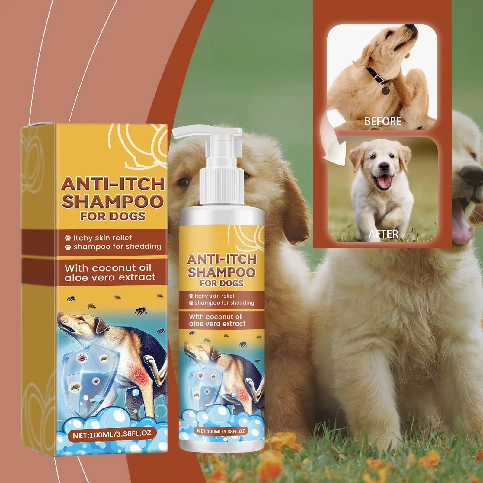 Soothing Itch Relief Dog Shampoo For Sensitive Skin, 3.38 Fl Oz Soothing Itch Relief Dog Shampoo For Sensitive Skin, 3.38 Fl Oz