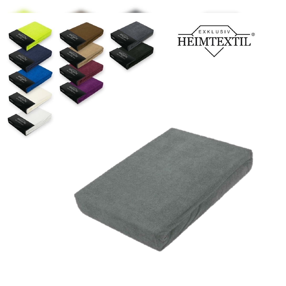 EXKLUSIV HEIMTEXTIL Frottee Spannbettlaken Premium Marke 60 - 70 x 140 cm Grau Image