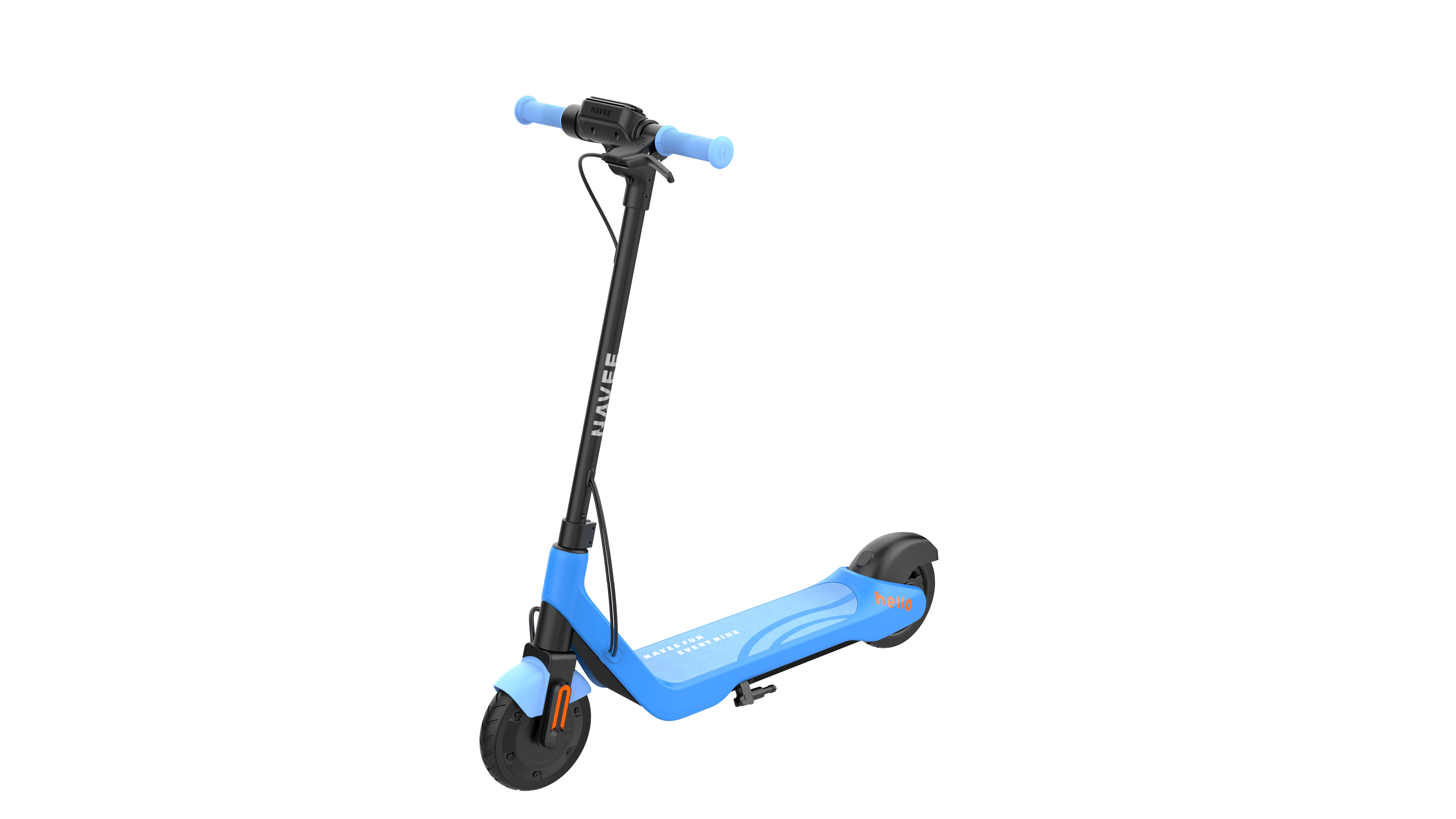 E-Scooter NAVEE "Electric Kids Scooter K100", blau, RollerB:43,5cm L:89,7cm, RGB‑Umgebungslicht, App‑Geschwindigkeitslimit, B:43,5cm L:89,7cm