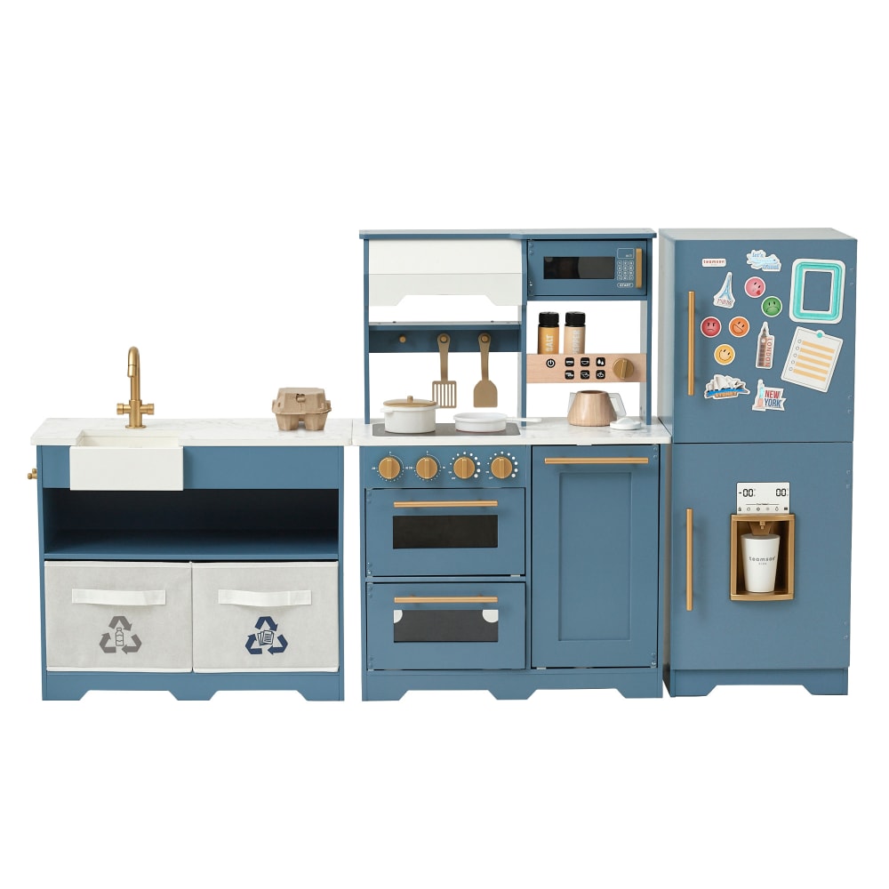 Cucina Giocattolo Modulare in Legno, 87cm, Blu