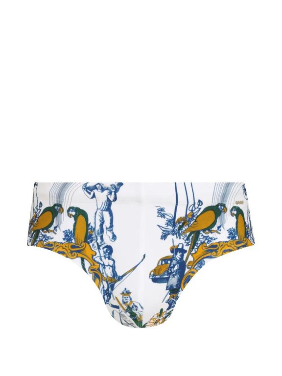 Printed Swimming Trunks - Blue - Amir Slama Beachwear