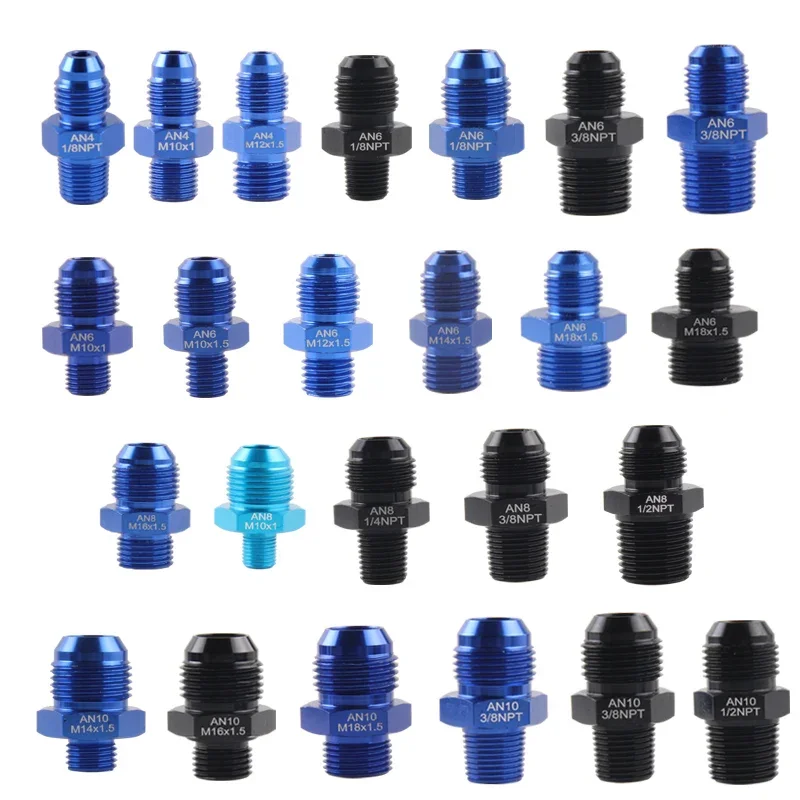 Stecker M10 M12 M14 M16 M18 P1,5 M12 * 1,5 M12 x 1,5 auf -6an an6 und 6 Stecker Adapteranschluss Image