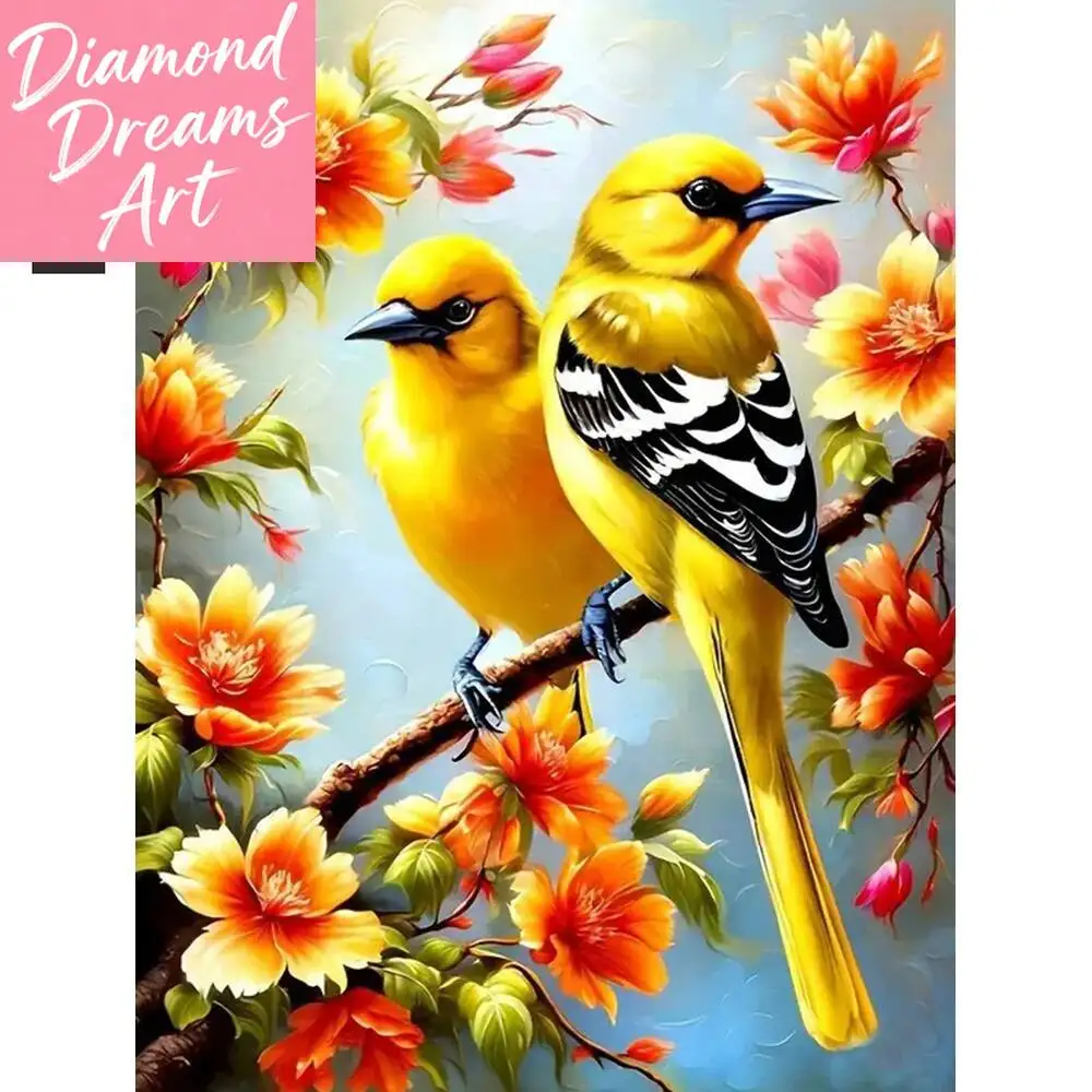 Rahmenloses Diamant-Gemälde, Neues Vogel-Tier-Motiv, Vollrundes Diamant-Mosaik mit Zubehör, Wandkunst für Zuhause und Schlafzimmer Image