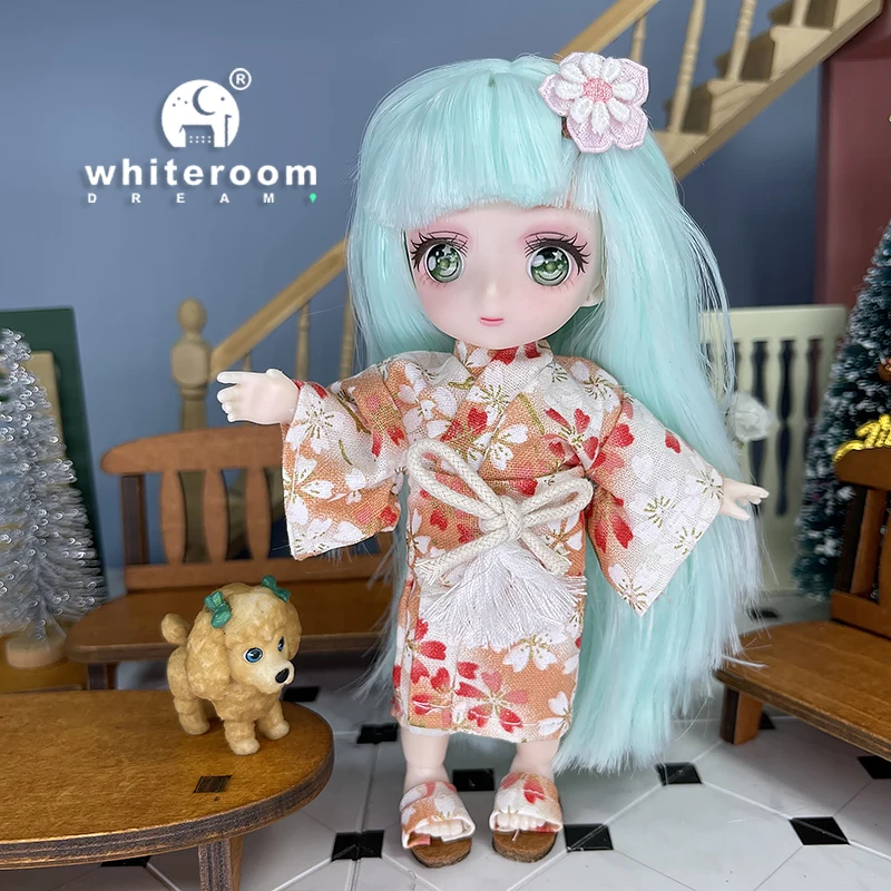 Puppen Für Mädchen Bjd Puppe Spielzeug BJD Mini Baby Spielzeug 1/12 Anime Mädchen Nettes Geschenk Körper Großen Augen DIY Kleidung kleid Up Geburtstag Präsentieren