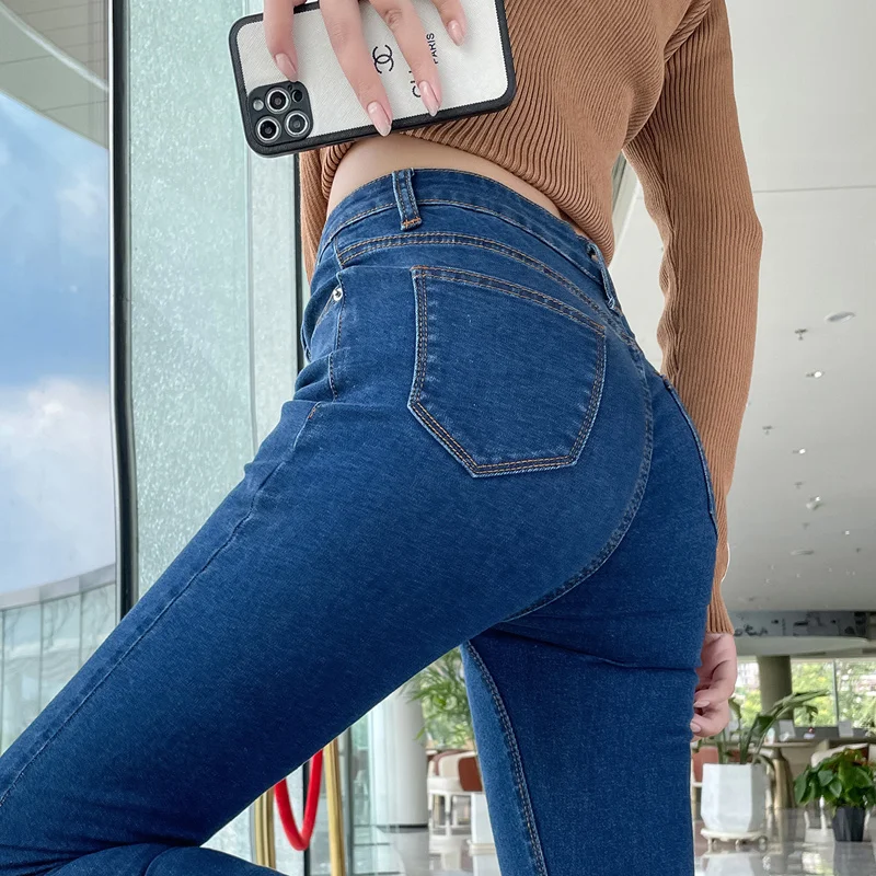 Y2k Damen jeans elastische schlanke Mode Bleistift hose Streetwear Jeans Damen bekleidung Vintage Röhrenjeans Stretch-Jeans hose