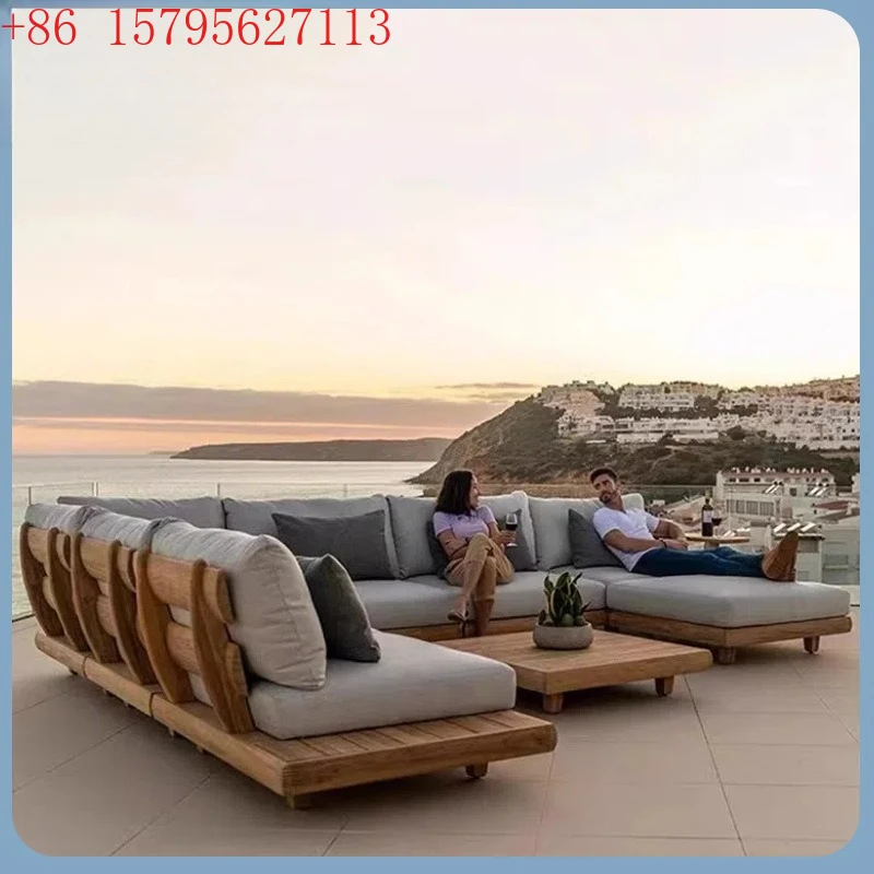 Sofa Garden Garden Outdoor Sofa Hotel Villa Outdoor Teak Sofa Coffee Table Combination