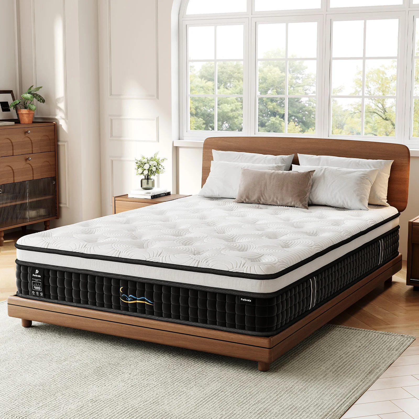 Patbrela Matratze 120x190 cm - Extra dick 26 cm - Hochelastischer Memory-Schaum Blauer Latex Hypoallergen Image