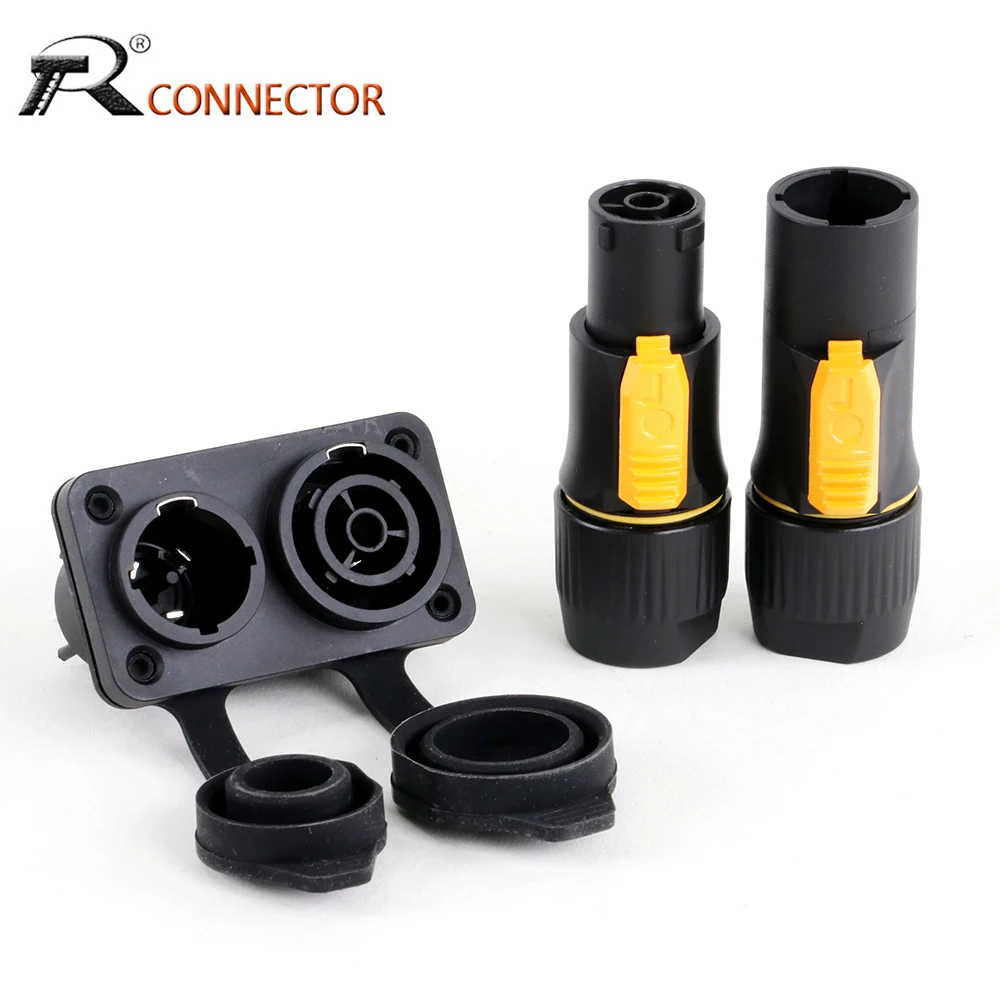 Wasserdicht True Locking 3Pin Powercon Stecker/Buchse Stecker In & Output NAC3FX-WP Koppler Panel Mount Chassis Buchse Adapter Image