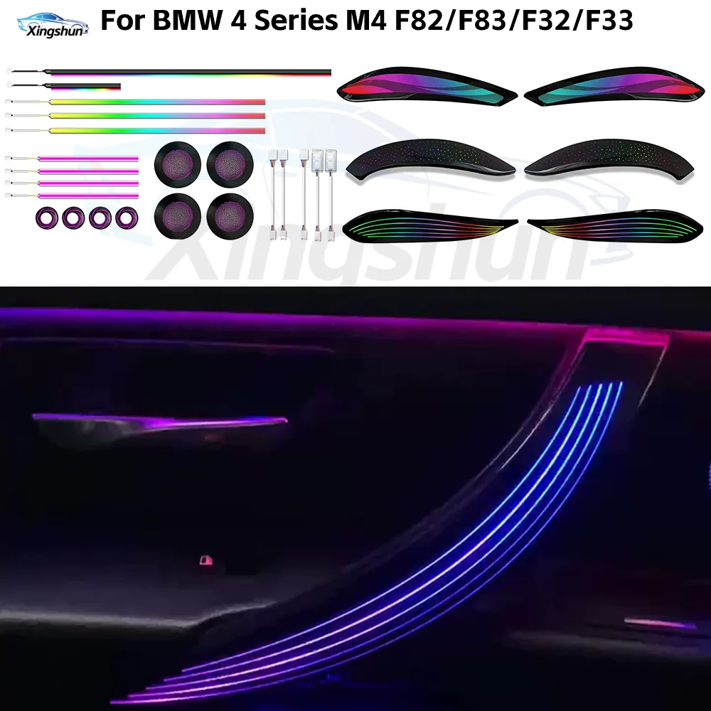 Upgrade 64 Farben Symphony LED Auto-Innenraumbeleuchtung für BMW 4er Serie M4 F82/F83/F32/F33 Dekorationszubehör Image