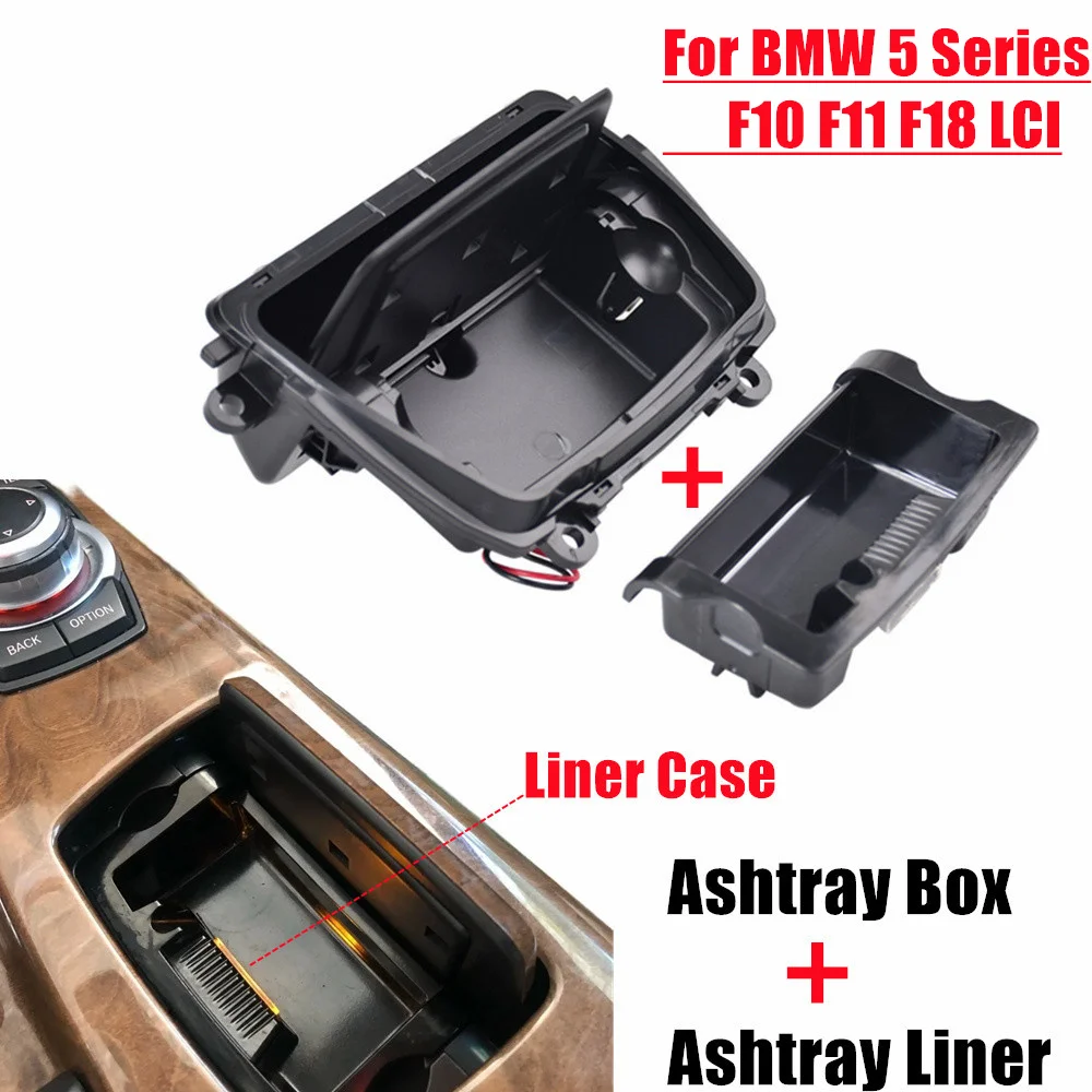 Auto Mittelkonsole Aschenbecher Box Asche Fall Abdeckung Für BMW 5er F10 F11 F18 520 523 525 528 530 2010-2017 51169206347 Image