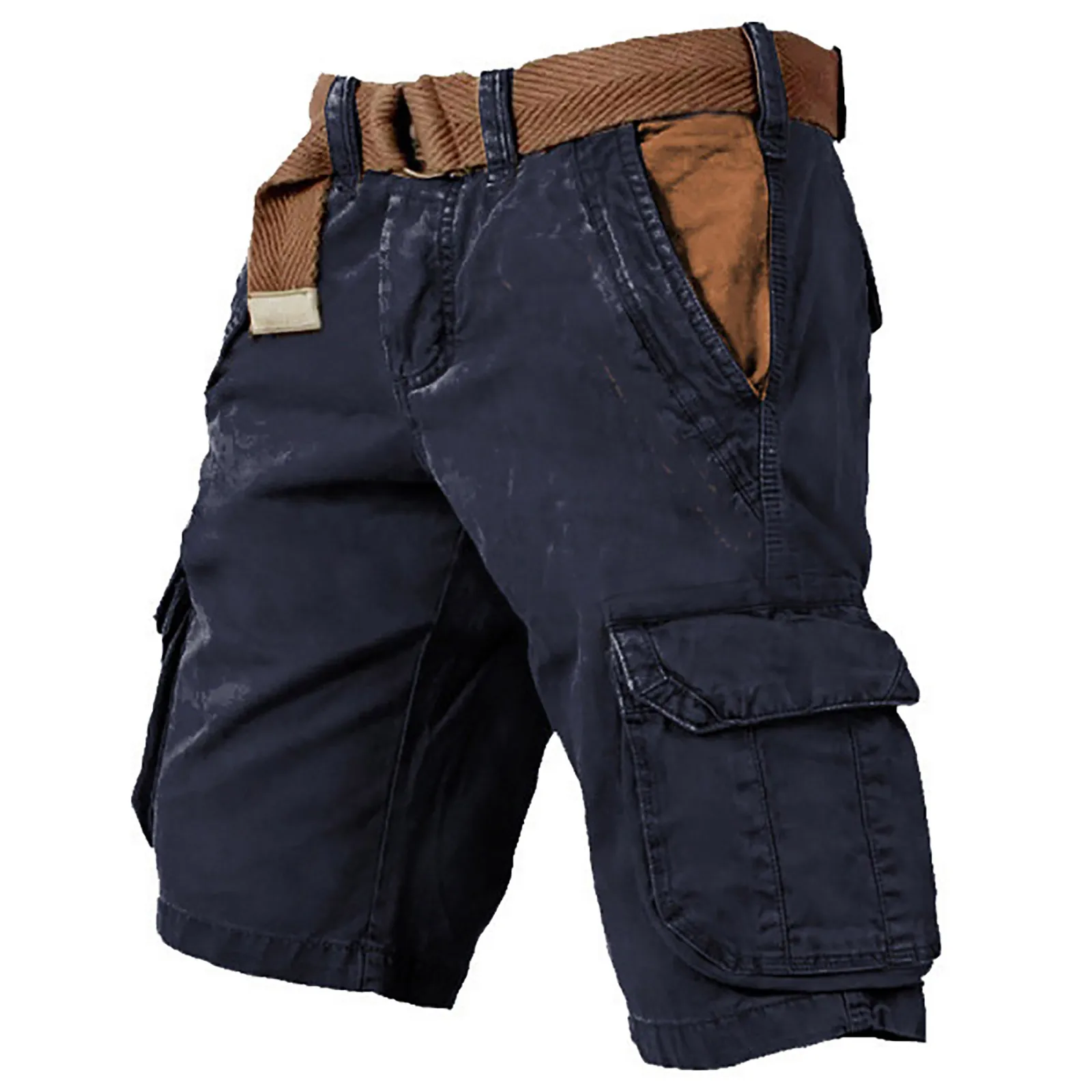 Herren Loose Fit Cargo-Shorts mit Taschen Outdoor Cargo-Shorts Ohne Gürtel Taktische Schnelltrocknende Pedal-Shorts für Männer Ropa Hombre Image