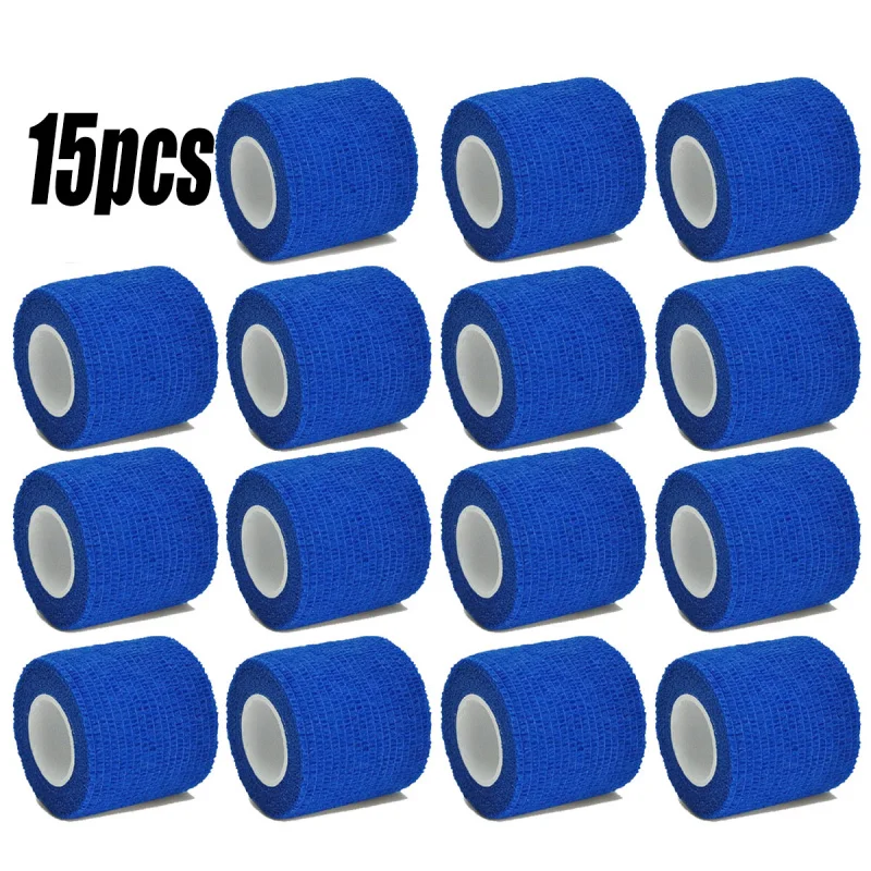 1/6/10/15 Stück mehrere 4,8 m blaue Sport-elastische Bandage-Wickelgurte, verwendet für Kniestützpolster, Finger und Knieschützer Image